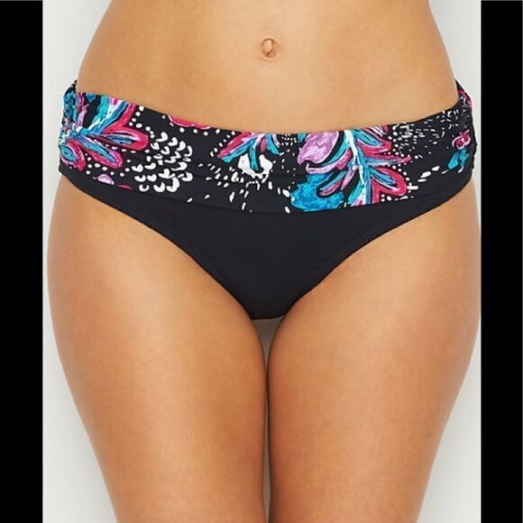 Anne Cole black floral bikini. XS. NWT - Picture 8 of 14